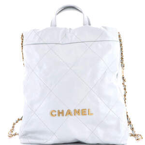 Chanel Medium 22 Chain Backpack Quilted Calfskin